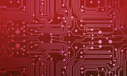 Circuit Board, Red Shutterstock Rebel Walls Wallpaper R20964