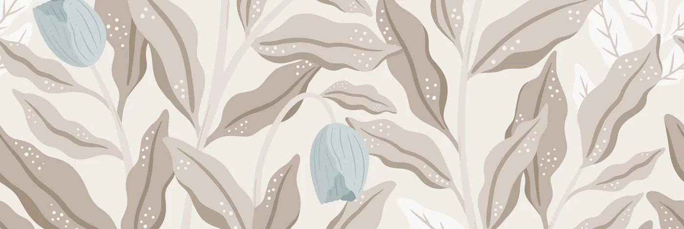 rebelwalls-cool-flora-beige-blue-r19960-flat Cool Flora, Beige & Blue - Image 1