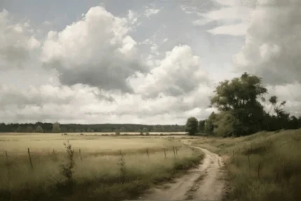 Country Road Painting, Beige