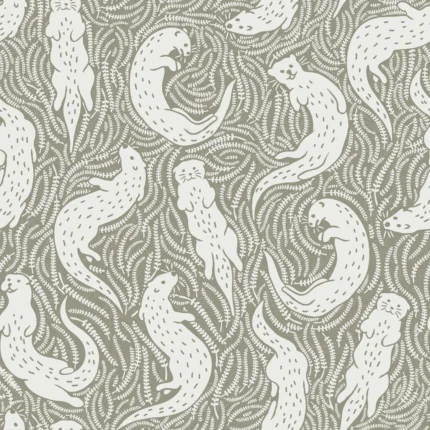 Cute Otters, Beige