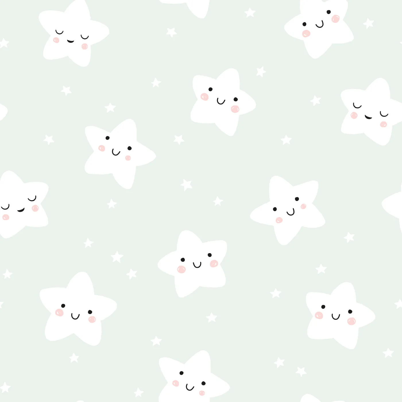rebelwalls-cute-stars-mint-r19859-flat Cute Stars, Mint - Image 1