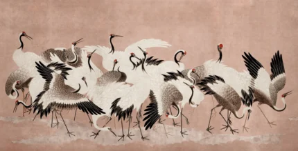 Dancing Cranes, Dusty Pink