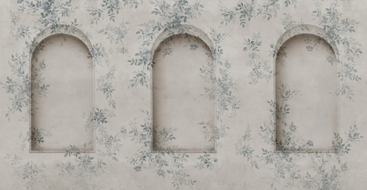 rebelwalls-daydream-arches-blue-r20997-flat Daydream Arches, Blue Wallpaper | Satisfaction Guarantee - Image 1