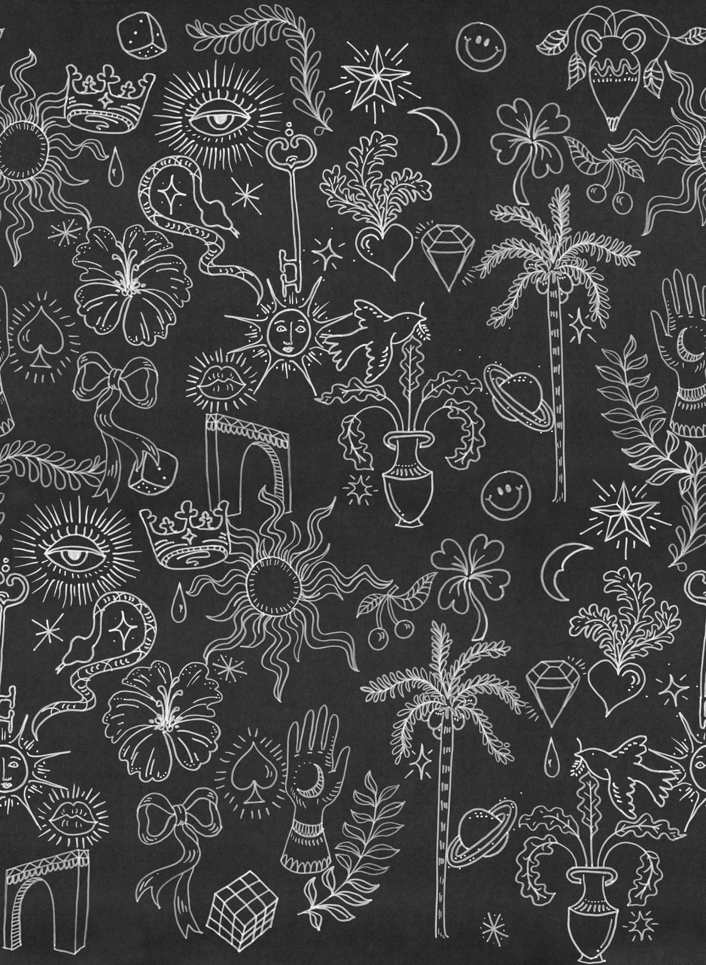 rebelwalls-doodle-black-r19460-flat Doodle Black - Image 1