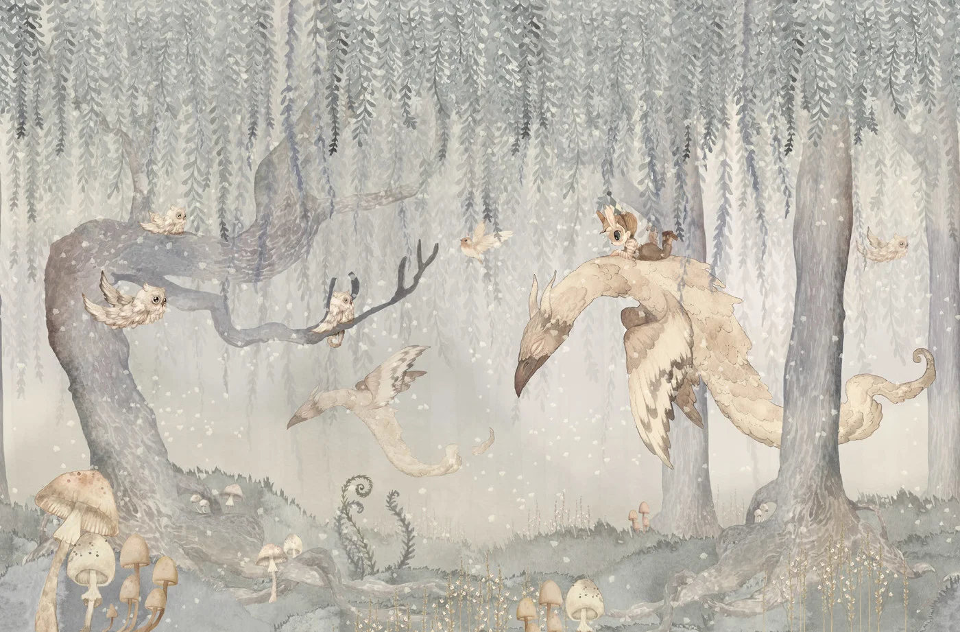 rebelwalls-dream-forest-boy-blue-gray-r20295-flat Dream Forest Boy, Blue Gray - Image 1