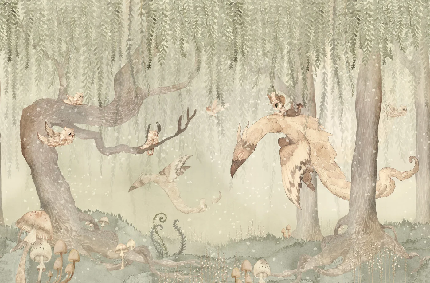 rebelwalls-dream-forest-boy-green-r20297-flat Dream Forest Boy, Green - Image 1