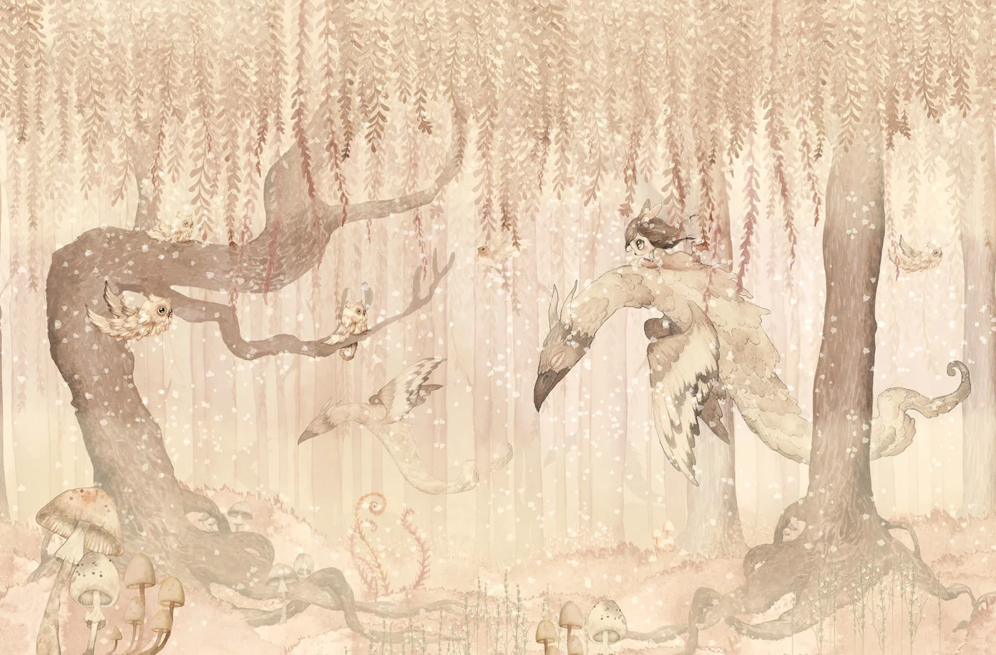 rebelwalls-dream-forest-girl-sandy-pink-r20289-flat Dream Forest Girl, Sandy Pink - Image 1