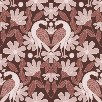 Dreamy Birds, Burgundy
