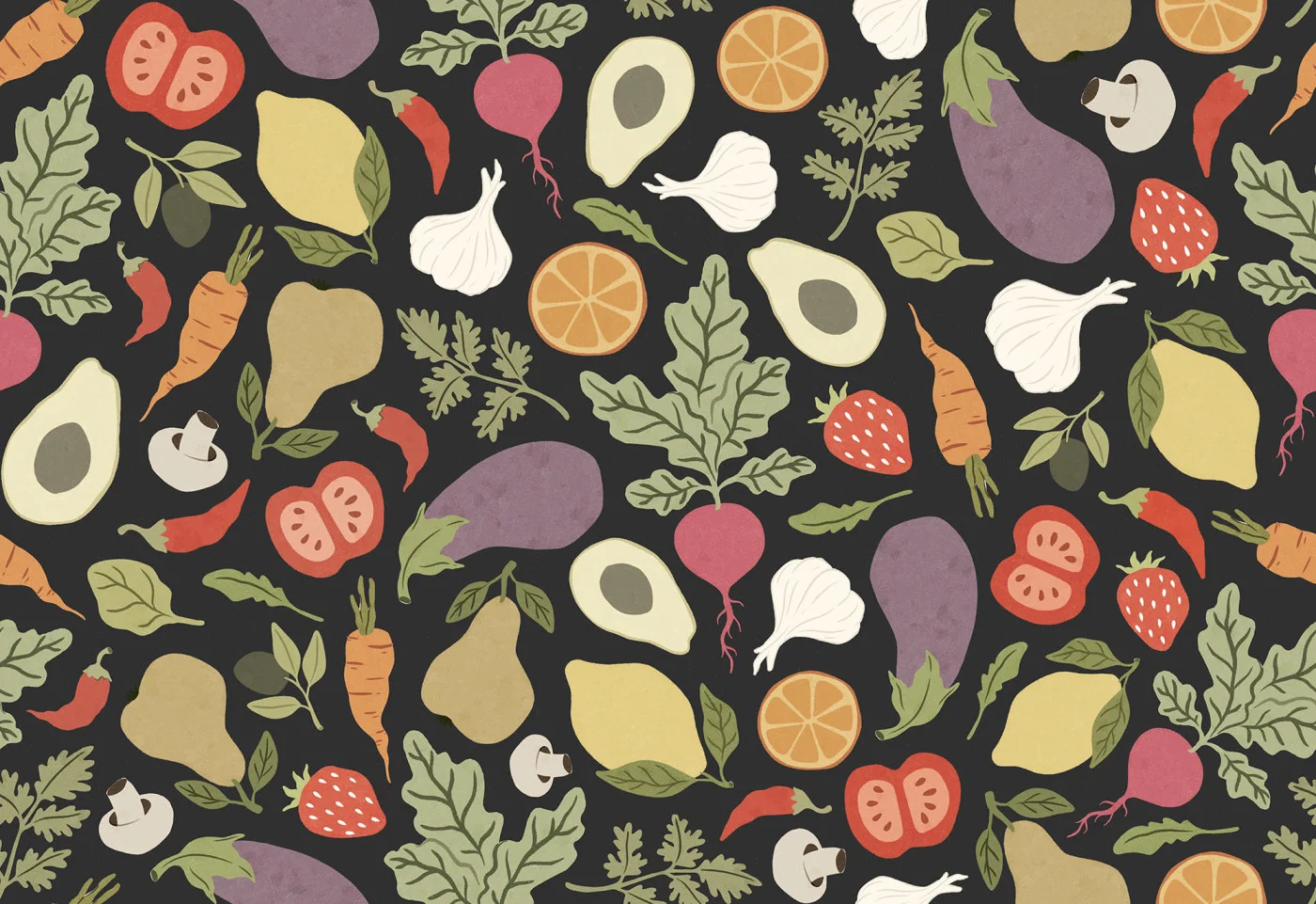 rebelwalls-eat-your-greens-midnight-r19578-flat Eat Your Greens Midnight Cottage Core Rebel Walls Wallpaper R19578