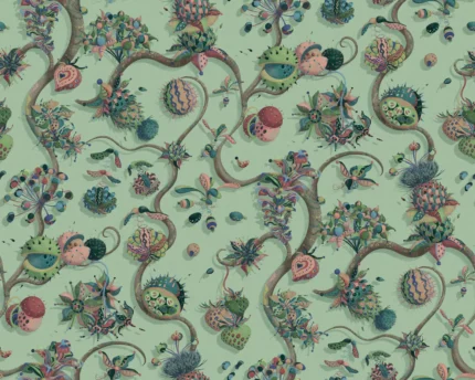 Eden Tree, Green Wallpaper – A Serene Botanical Escape