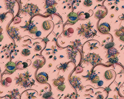 Eden Tree, Pink Wallpaper – A Dreamy Botanical Fantasy