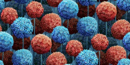 Elysian Flowers, Blue Wallpaper – A Bold Botanical Vision