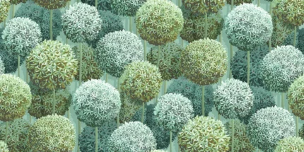Elysian Flowers Green Wallpaper – A Tranquil Botanical Haven