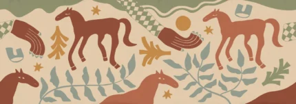 Emmas Horses, Red & Green