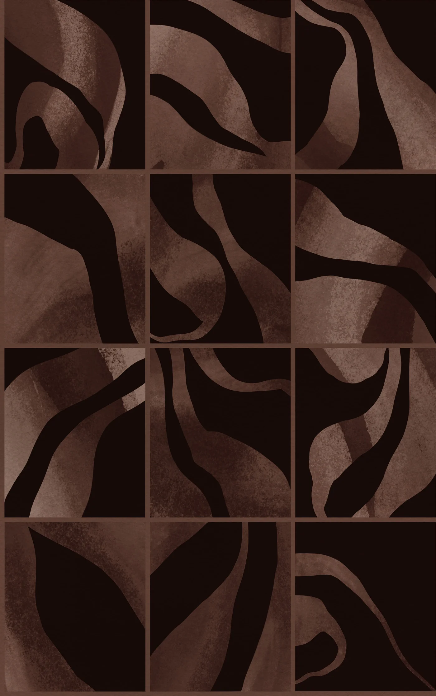 rebelwalls-floating-tiles-dark-brown-r21129-flat Floating Tiles, Dark Brown Modern Simplicity Rebel Walls Wallpaper R21129