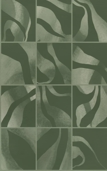 Floating Tiles Dark Green