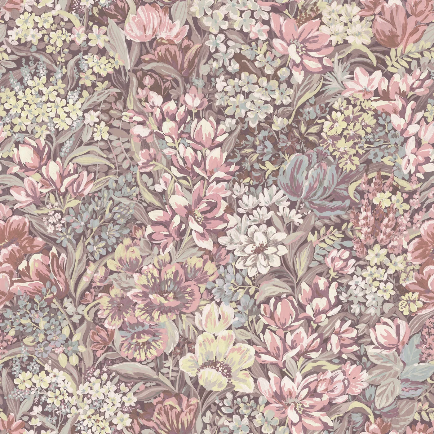 rebelwalls-floral-garden-pink-r18924-flat Floral Garden, Pink - Image 1