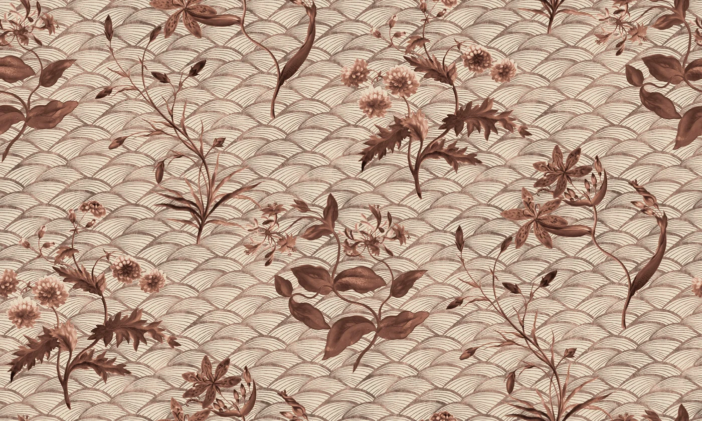 rebelwalls-floral-ripple-rust-r19320-flat Floral Ripple Rust - Image 1