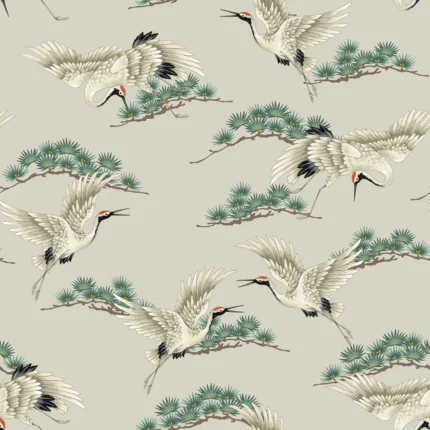 Flying Cranes, Beige