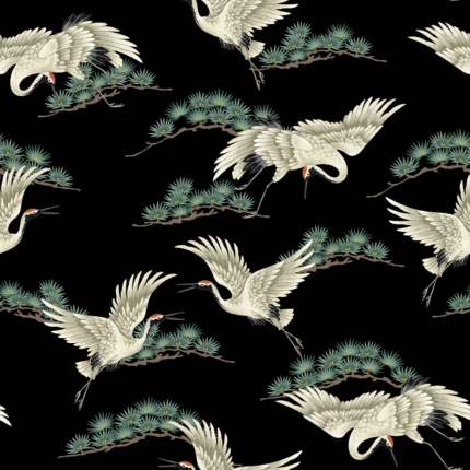 Flying Cranes, Black