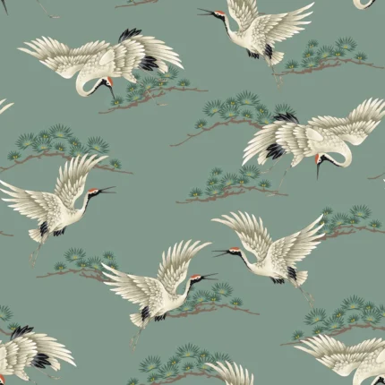 Flying Cranes, Green