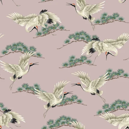 Flying Cranes, Pink