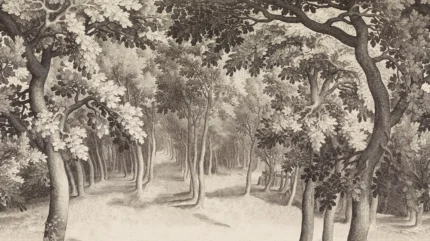 Forest Engraving, Vintage – beige