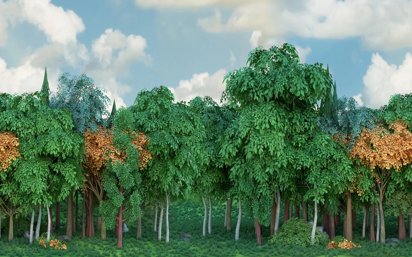 rebelwalls-gaming-woods-fall-r21082-flat Gaming Woods, Fall Pops Rebel Walls Wallpaper R21082