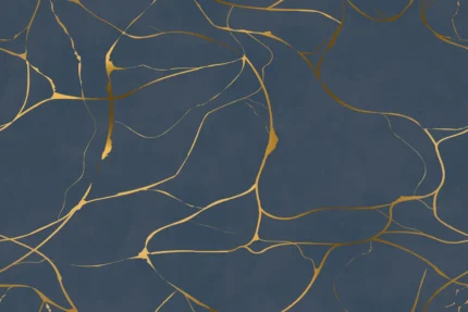 Gold Swirl, Dark Blue