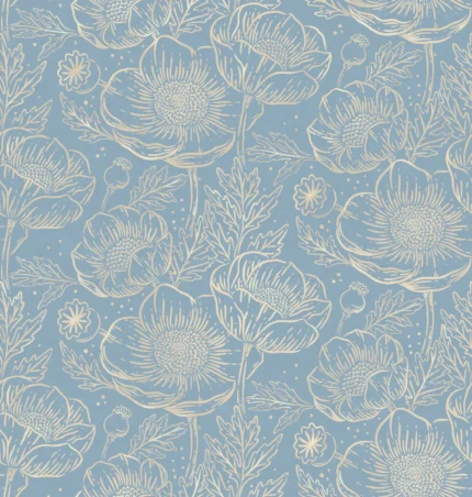 Golden Poppy Baby Blue