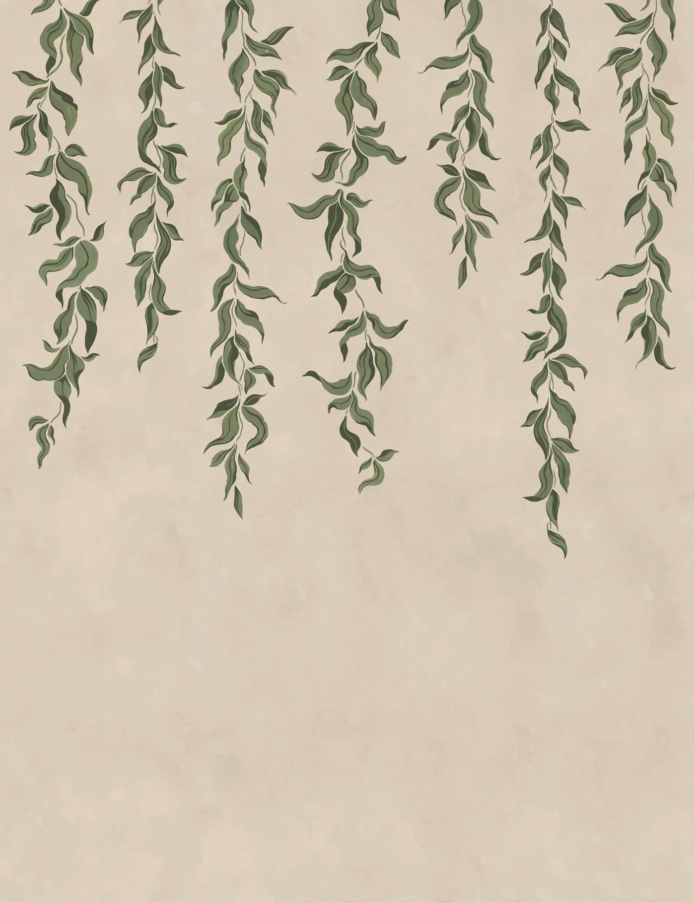 rebelwalls-hanging-leaves-beige-r21658-flat Hanging Leaves, Beige Botanical Gardens Rebel Walls Wallpaper R21658