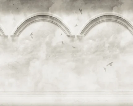 Heavenly Arches Wallpaper, Gray