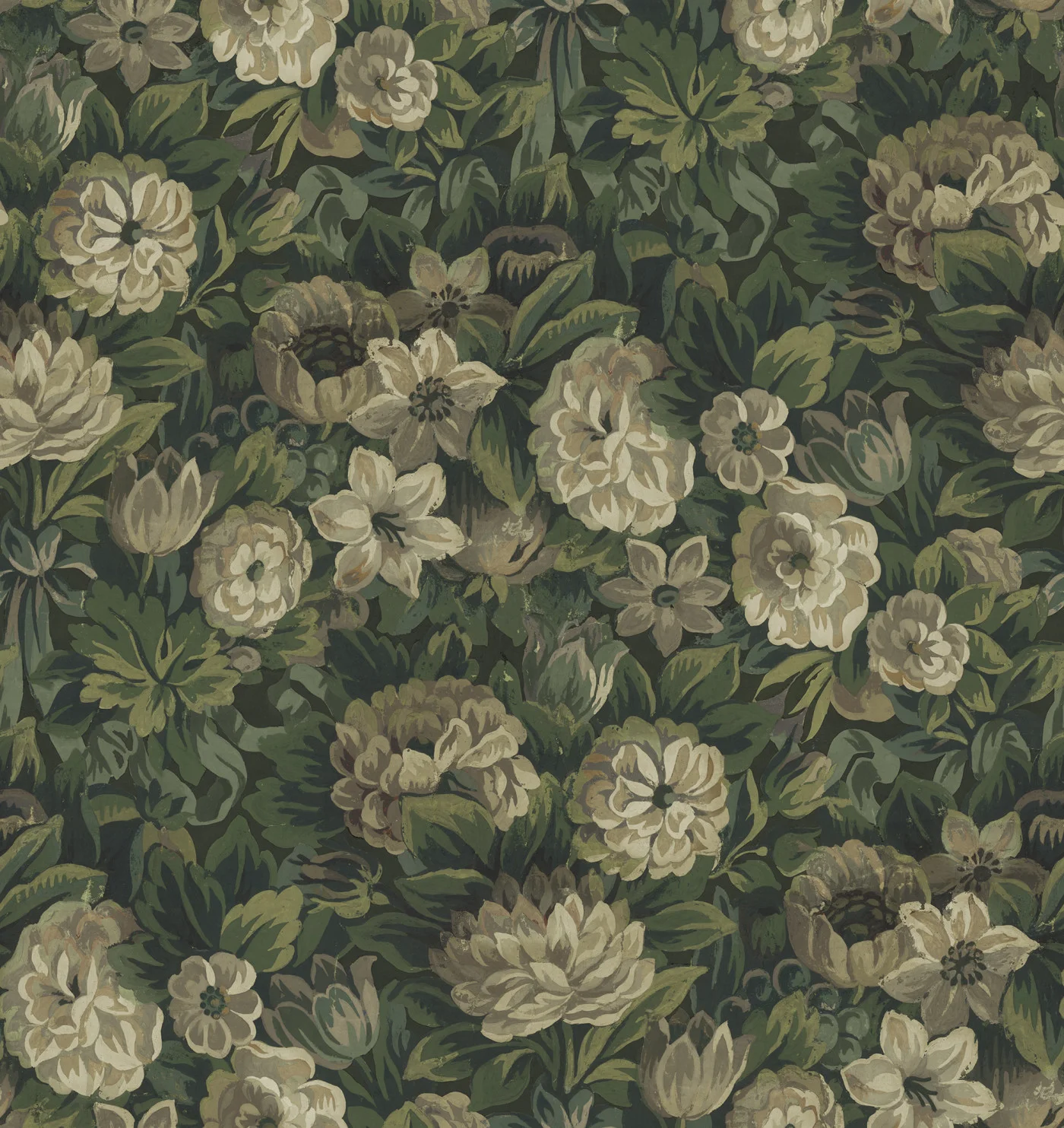 rebelwalls-heritage-floral-green-r21669-flat Heritage Floral, Green - Image 1