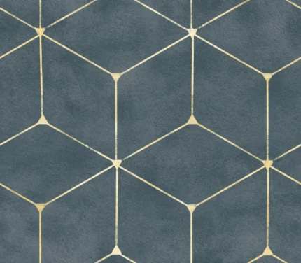 Hexaeder, Blue | Extraordinary Wallpaper by Rebel Walls