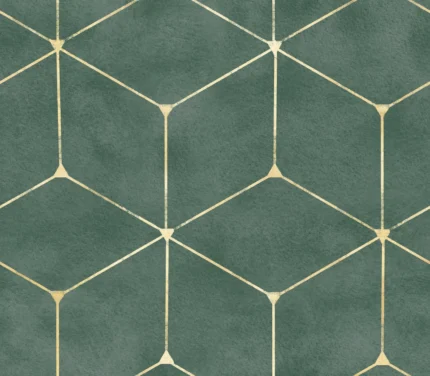 Hexaeder, Green | Extraordinary Wallpaper by Rebel Walls