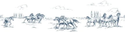 Horses Herd Grand, Blue