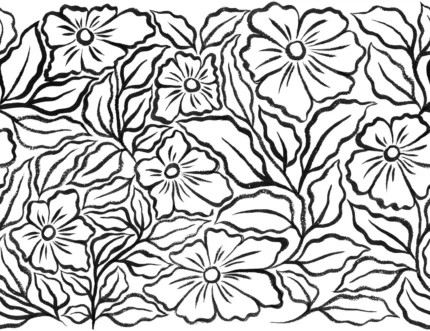 Ink Flowers, Black | Free Shipping