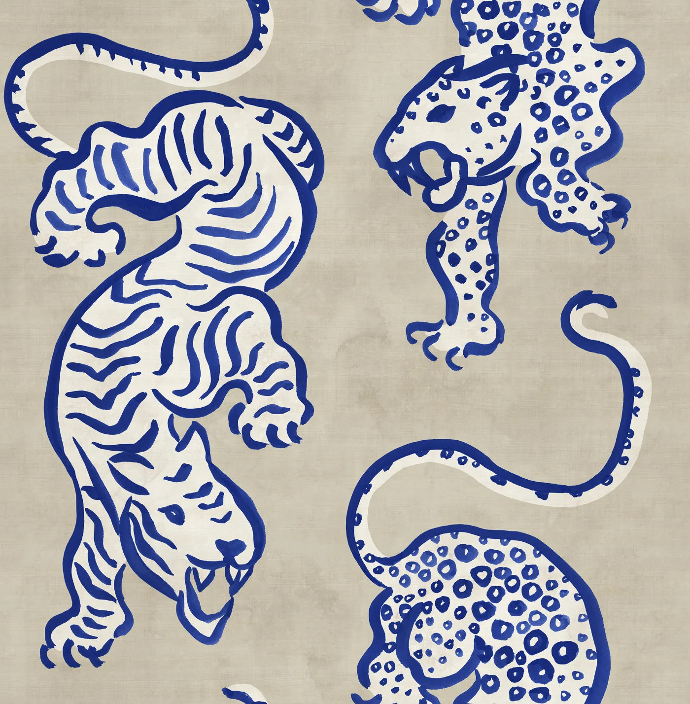 rebelwalls-ink-tiger-blue-r21243-flat Ink Tiger, Blue - Image 1