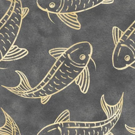 Koi Pond, Black | Extraordinary Wallpaper by Rebel Walls