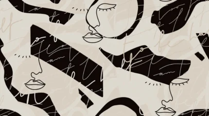 Lined Faces, Beige
