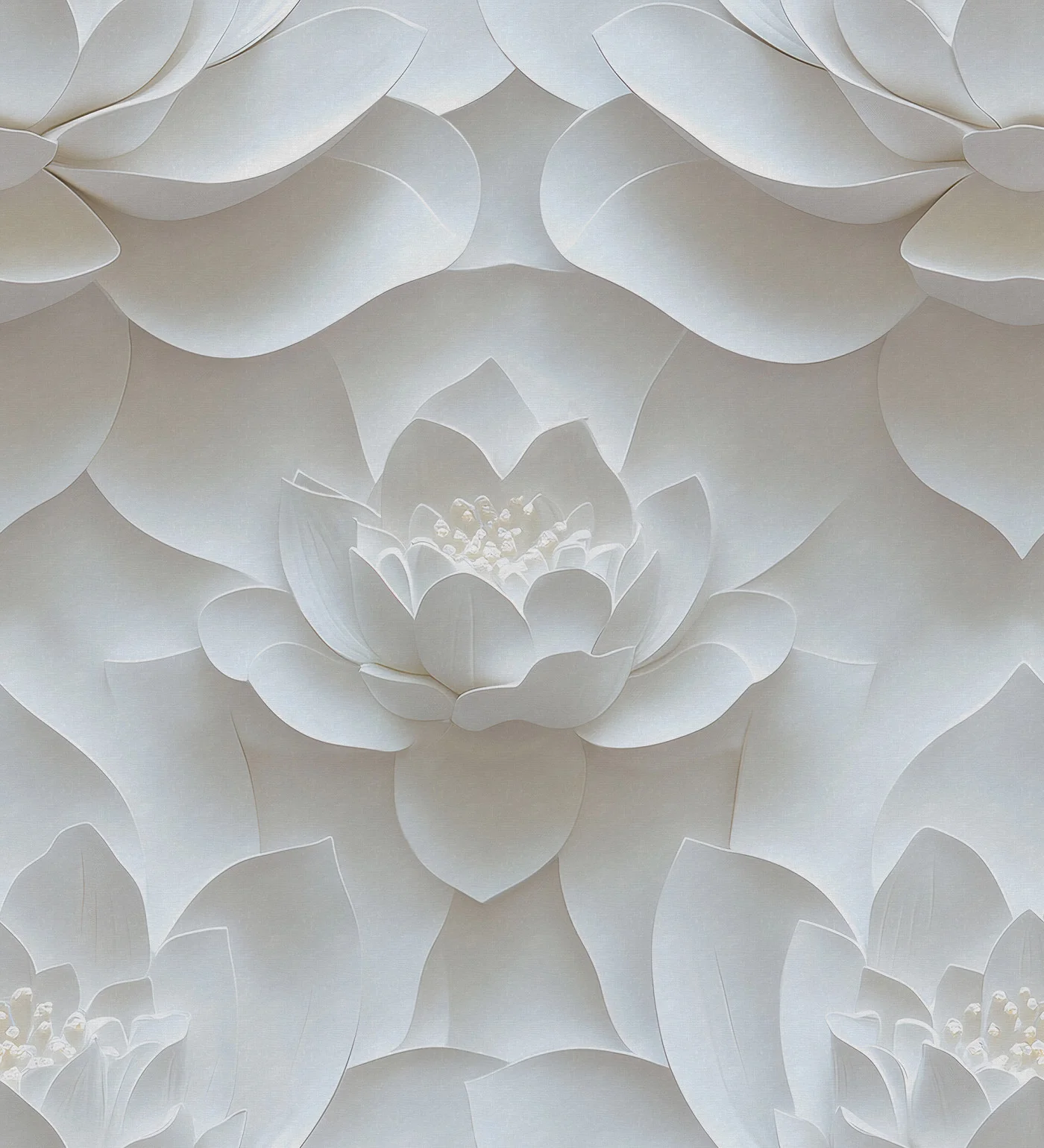 rebelwalls-lotus-dream-white-r21515-flat Lotus Dream, White | Free Shipping - Image 1