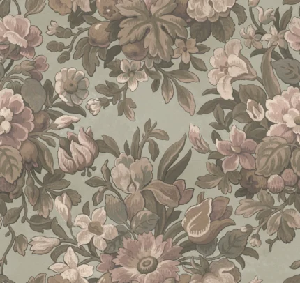 Majestic Vintage Garden, Dusty Pink Wallpaper | Free Shipping
