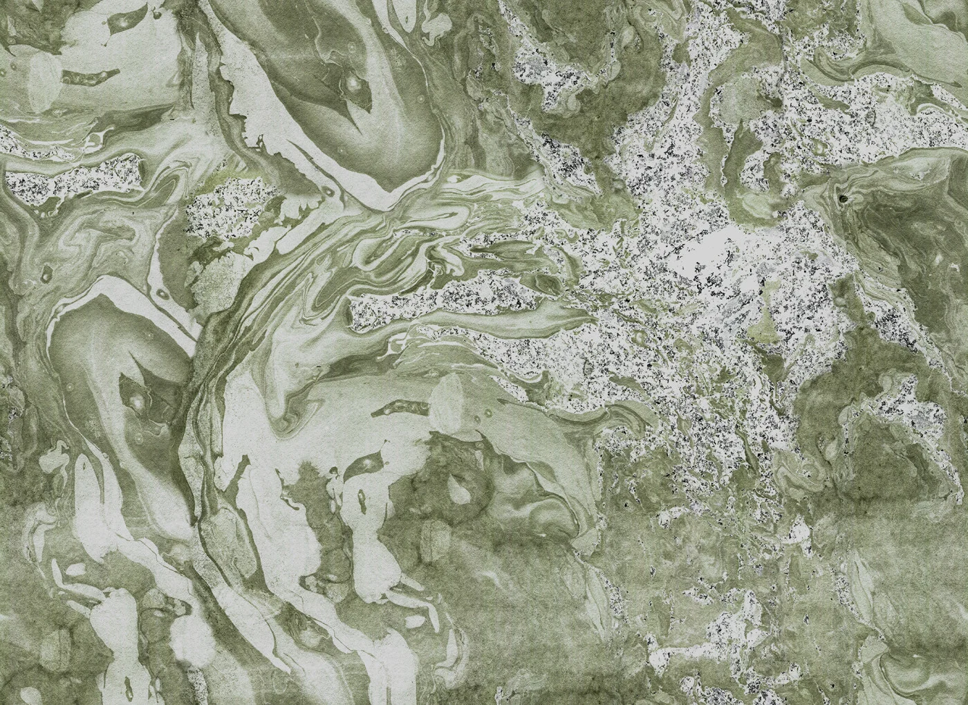 rebelwalls-marble-flow-green-r21105-flat Marble Flow, Green - Image 1