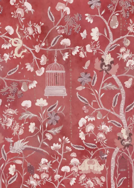 Mystic Garden, Red Wallpaper | Fast Delivery