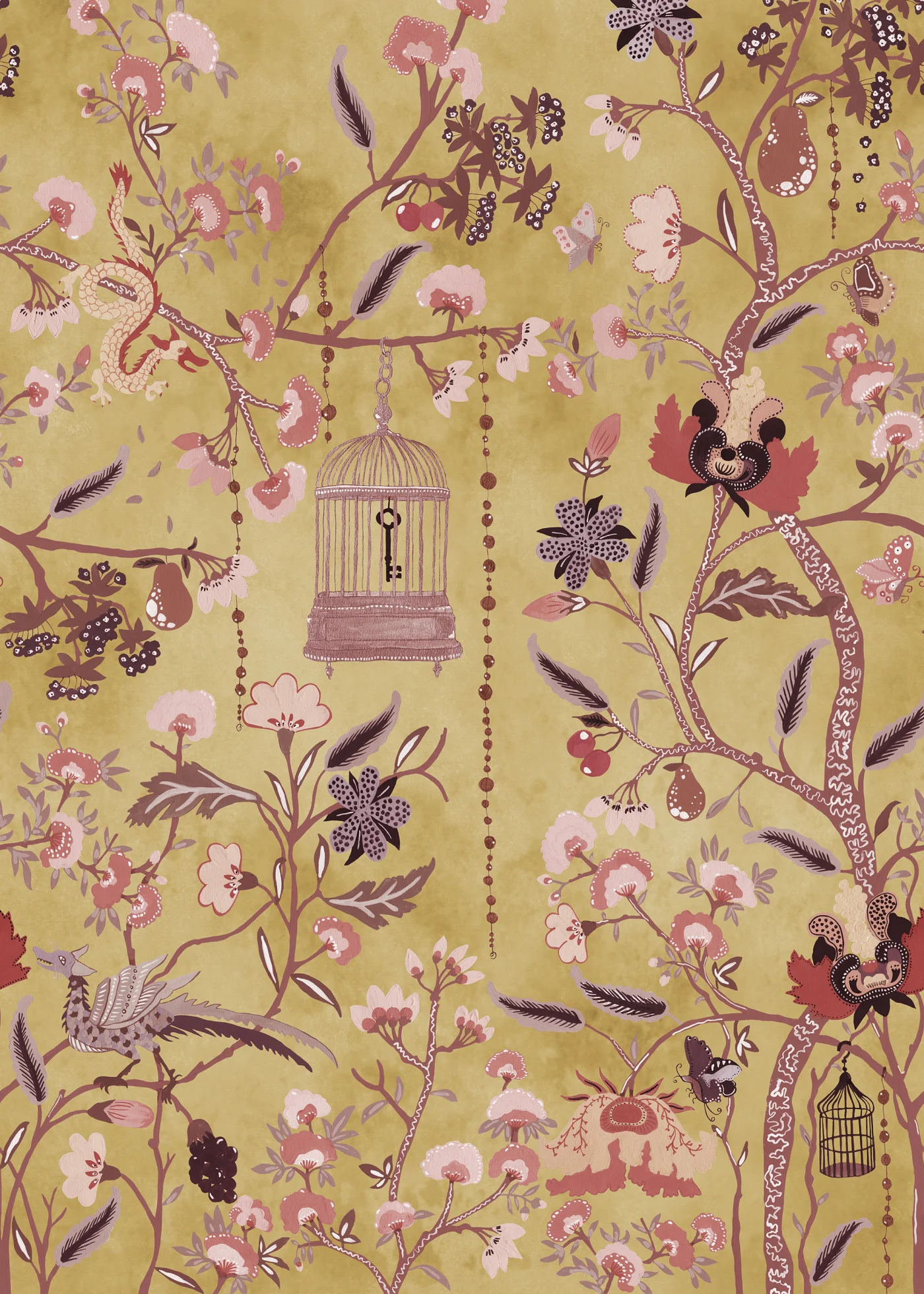 rebelwalls-mystic-garden-yellow-r20976-flat Mystic Garden, Yellow Poetic Rebel Walls Wallpaper R20976