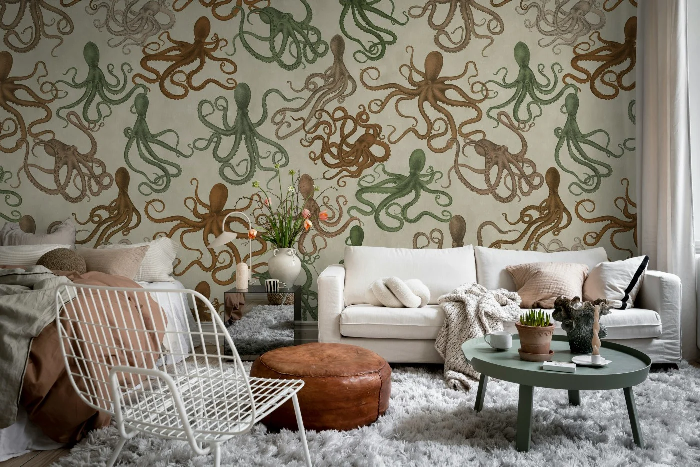 rebelwalls-octopus-multi-r21376-room-1 Octopus, Multi Pops Rebel Walls Wallpaper R21376
