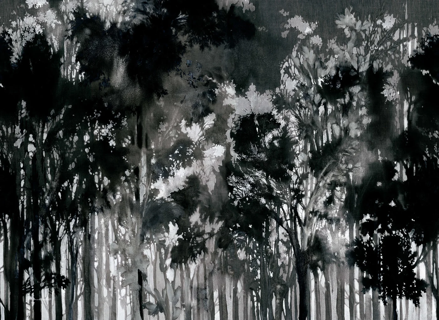 rebelwalls-painted-forest-black-r20250-flat Painted Forest, Black Pops Rebel Walls Wallpaper R20250