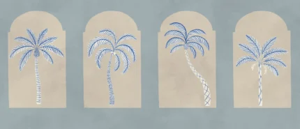 Palm Arches, Blue