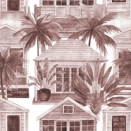 Palm Residence, Burgundy | Free Shipping