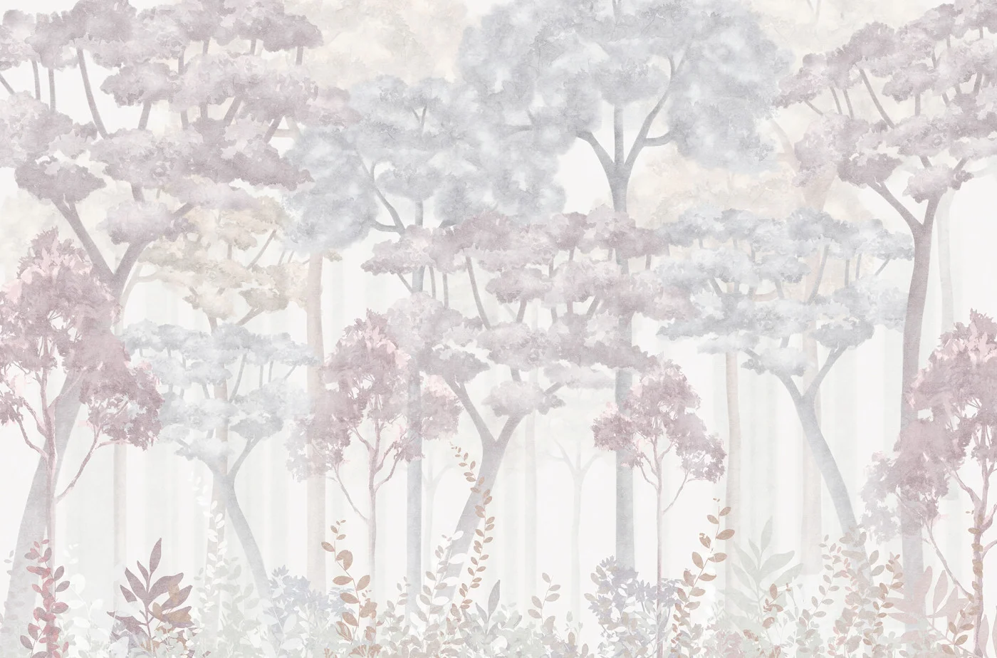 rebelwalls-pastel-forest-pink-r21367-flat Pastel Forest, Pink Shutterstock Rebel Walls Wallpaper R21367